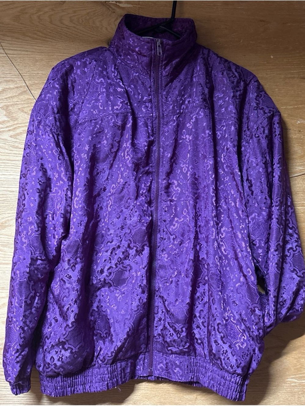 Kaktus Vintage Purple Lightweight Zip-Front Bomber Jacket